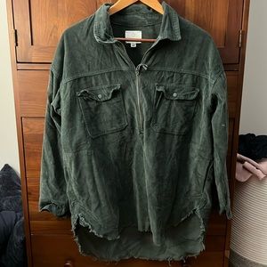 AERIE quarter zip corduroy tunic